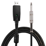 USB Guitar Audio Cable USB Male Interface To 6.35mm (1/4inch) Mono Electric Guitar Connection Cable Professional Guitar To PC