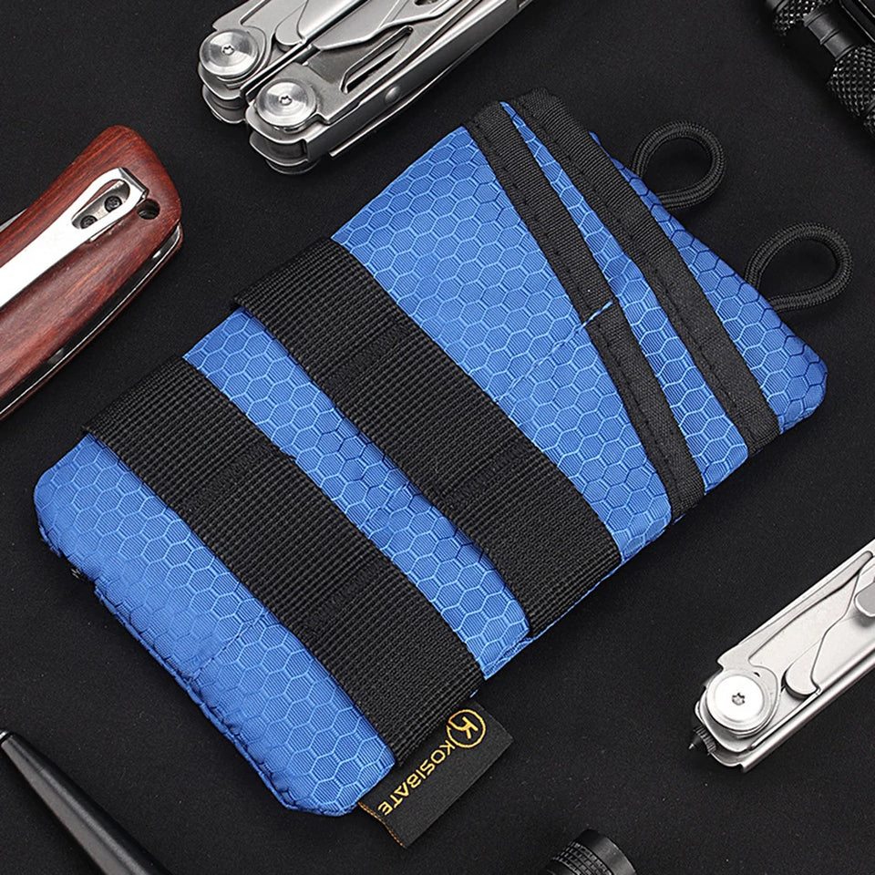 Foldable Small Tool Storage EDC Pouch Lightweight Wear Resistant Organizer for Camping Hiking Sports Portable Credit Card Wallet