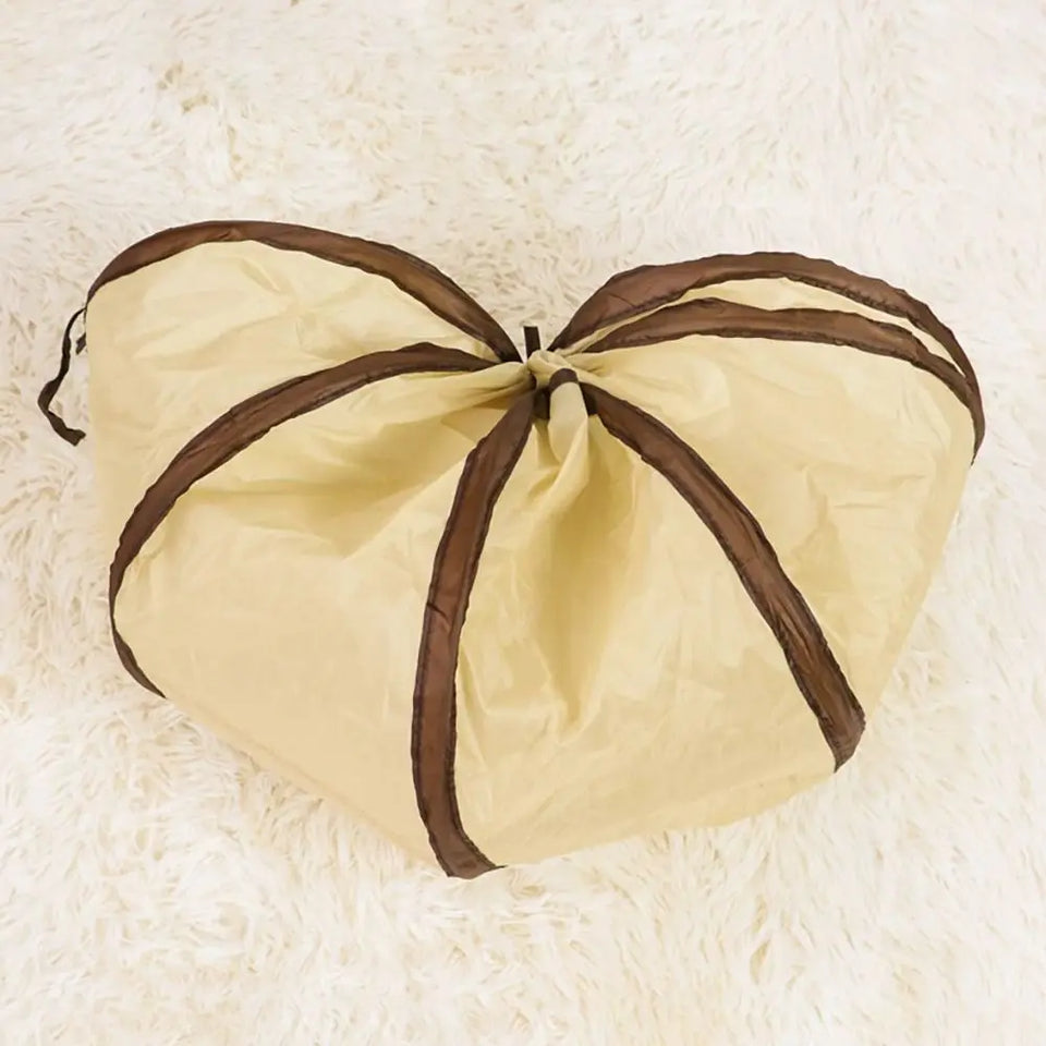 Fun Polyester+Steel Wire Cat Tunnel Tube Breathable Foldable Cat Nest Training Interactive Beige+Coffee Pet Fun Play Toy Cat