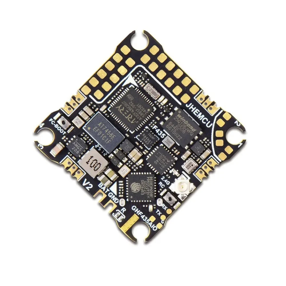 JHEMCU GHF435AIO V2 20A Flight Controller 2-4S with OSD Baro Blackbox Built-in ELRS 2.4G Receiver for RC FPV Freestyle Drone
