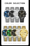 POEDAGAR Fashion Functional Man Wristwatch Luminous Week Date Business Watch For Men Stainless Steel Sports Men's Quartz Watches