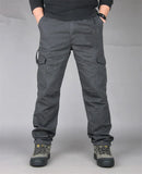 Camping Hiking Pants Men Cargo   Cotton Overalls Straight  Trousers Multi-Pocket Baggy  Slacks Pants