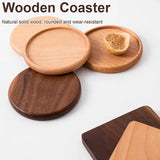 Wood Coasters for Drink Beech Coasters Heat Resistant Round Non-slip Pad Cup Coasters Tea Coffee Cup Pad for Home Table Kitchen