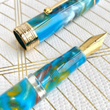 Smooth Asvine P20 Piston Filling Fountain Pen Acrylic Beautiful Patterns EF/F/M Nib with Golden Clip Writing Office Gift Box Pen