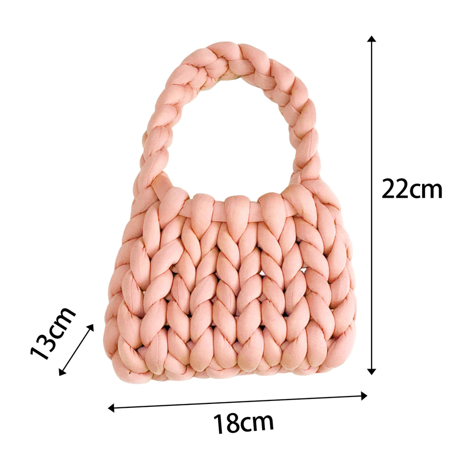 Women Crochet Bag Handbag Woven Chunky Shoulder Bag for Spring Summer,Women Shoulder Bag Handbag Beach Travel Underarm Bag