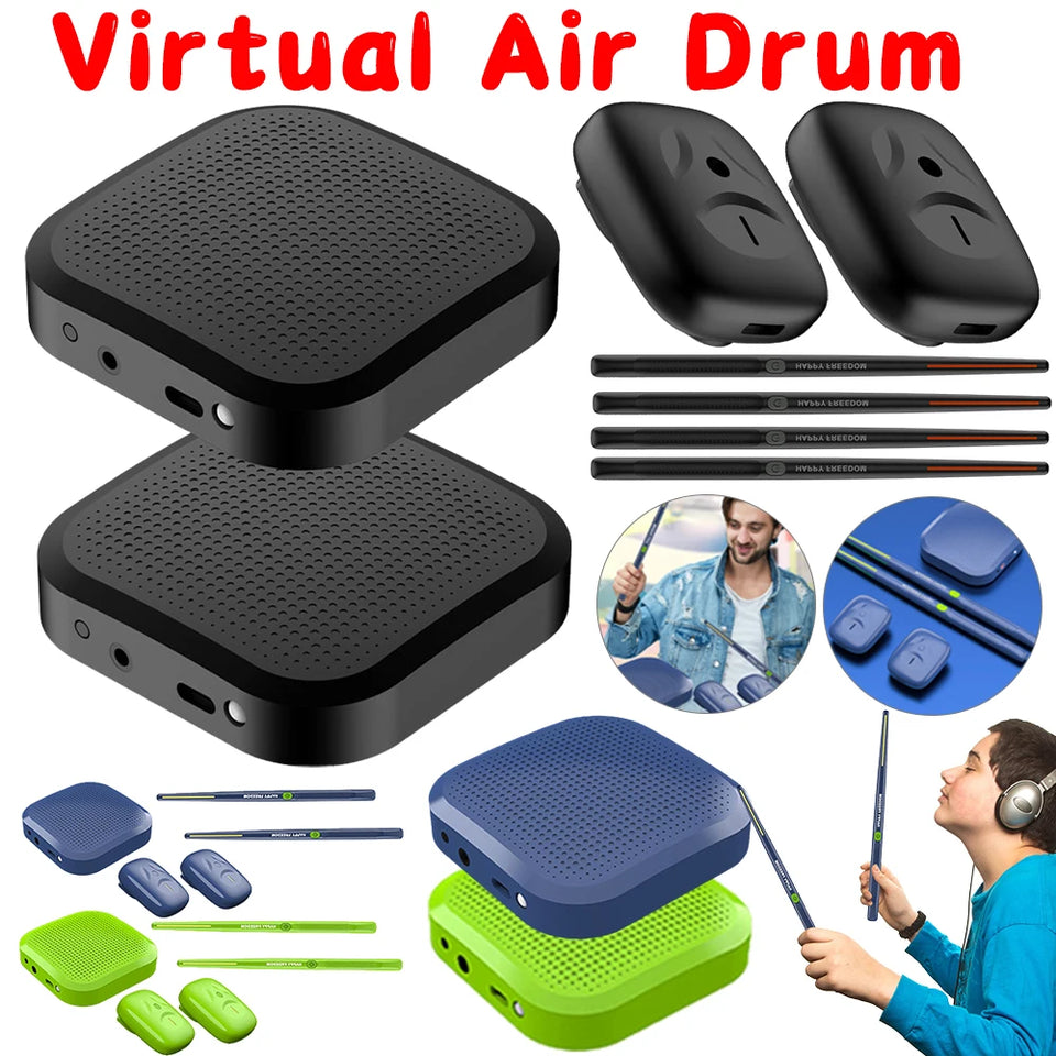 Electric Virtual Air Drum Set With Drumstick Pedal Somatosensory Virtual Reality Smart Wireless Electric Drum Musical Instrument