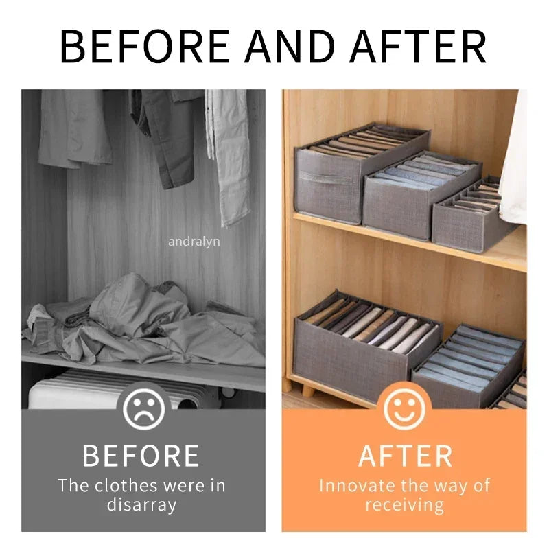 Closets Clothes Organizer Pants Jeans Storage Box Cabinet Drawer Organizer Underwear Socks T-Shirt Wardrobe Storage Organizers