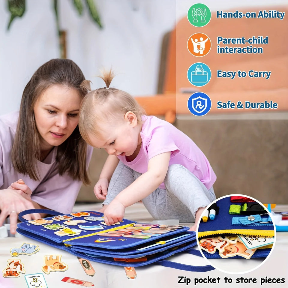 Busy Board Toys for Toddler, Preschool Educational Toy for Learning Fine Motor Skills, Ideal Christmas Birthday Gifts