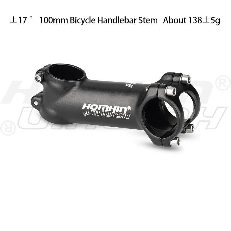 Homehin Adjustable Bicycle Handlebar Stem Ultralight 7/17 Degrees Bike Stems 31.8*45-120mm Positive Negative Vertical Handle