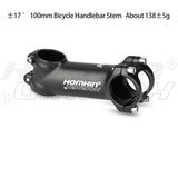 Homehin Adjustable Bicycle Handlebar Stem Ultralight 7/17 Degrees Bike Stems 31.8*45-120mm Positive Negative Vertical Handle
