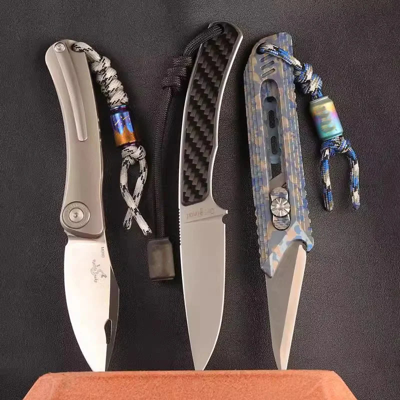 Titanium Alloy Cola Can Titanium Holy Grail Paracord Beads Knife Lanyard Bead Fidget Spinner Push Slider EDC Accessories
