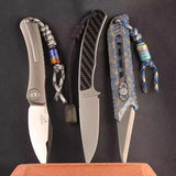 Titanium Alloy Cola Can Titanium Holy Grail Paracord Beads Knife Lanyard Bead Fidget Spinner Push Slider EDC Accessories