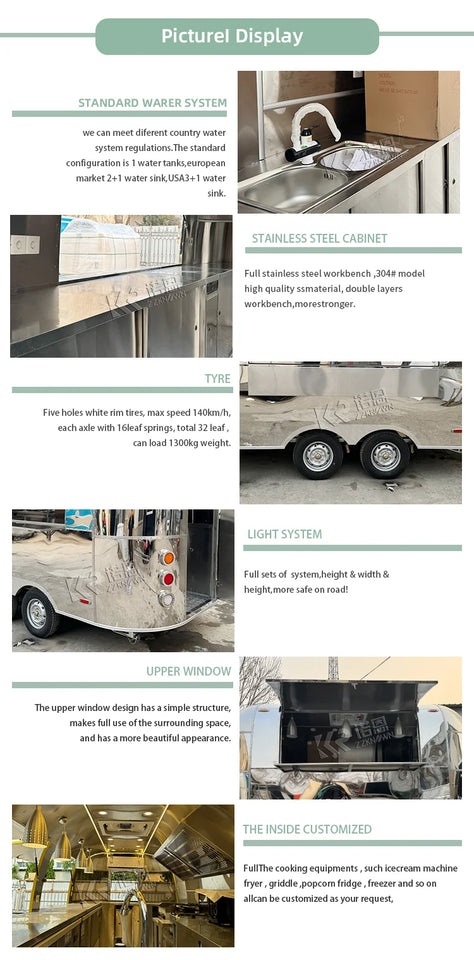mobile food vending cart with multifunctional and spacious interior, serving as a portable kitchen trailer
