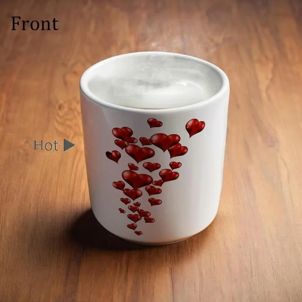 Color Changing Funny Mug Magic Coffee Tea Heat Changing Sensitive Cup Design Drinkware Ceramic Mugs Valentine's Love Gift Idea
