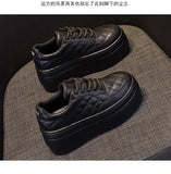 Fujin 8cm New Sewing Genuine Leather Platform Wedge Ankle Boots Chunky Sneakers Women Comfy Spring Autumn Supportive Pumps Shoes