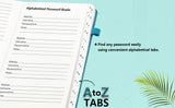 Password Book with Alphabetical tabs. Hardcover Password Keeper Notebook for Seniors, Internet Password Logbook Journal, Address