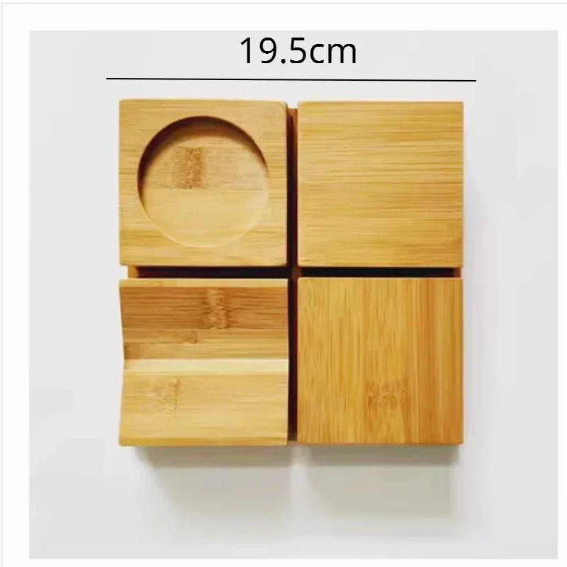 Creative Jiugongge Molecular Cuisine Western Restaurant Plate Dessert Wooden Tableware Restaurant Dim Sum Plate Barbecue Plate