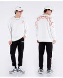 Floral Embroidery Unisex Pullovers Sweatshirt For Men Loose Fit Autumn Quality Cotton Fashion Casual Oversized Luxury Pull Homme