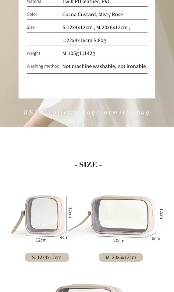 Tianzong Toiletry Bag Portable Travel Business Trip Cosmetics Bag Waterproof Transparent Cosmetic Bag