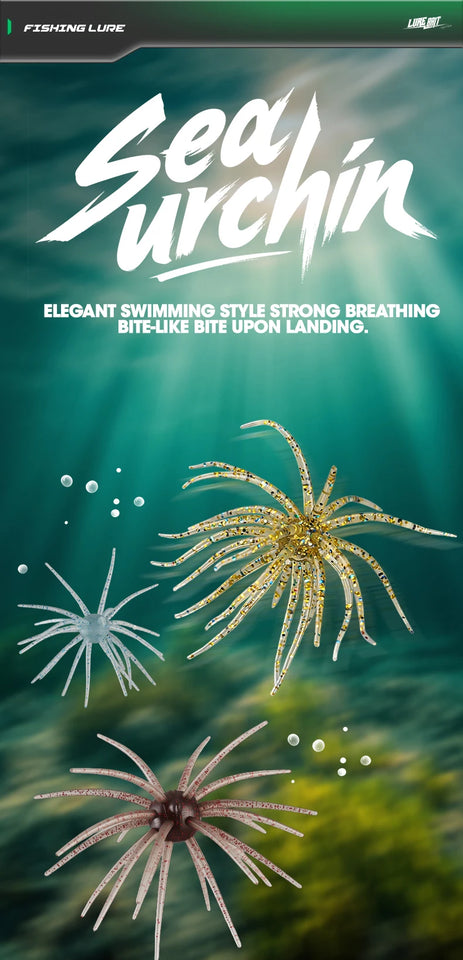 TAIYU 2-Pack Floating Sea Urchin Soft Lures, Bionic Soft Baits, TPE Material Fishing Lures for Saltwater Fishing, Commercial Pon