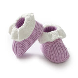 Newborn Baby Shoes Knitted Infant Boy Girl Footwear 0-18M Fashion Patchwork Ruffles Children Bed Walk Boots Warm Shallow Autumn