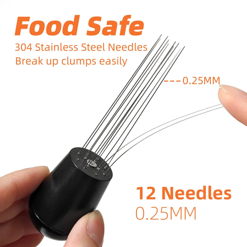Espresso Coffee Stirrer WDT Distribution Tool Stainless Steel Needles Coffee Powder Distributor Dosing Ring Barista Accessories