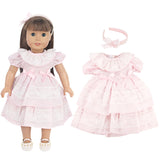 Pink Color Princess Doll Dress for American 18 Inch Girl Dolls, Lace Skirt and Hairband, Cute, 43cm Baby, New, OG Russia Dolls
