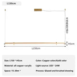 Italian minimalist designer bar restaurant chandelier Nordic minimalist modern all copper restaurant bar lighting
