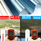 One Way Mirror Insulation Window Film PET Self-adhesive Reflective Solar Film Privacy Window Tint for Home Silver Glass Sticker