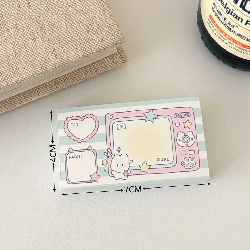 100 Sheets Cute Memo Book Non Sticky, Tearable Leave a Message Notebook Handheld Notes