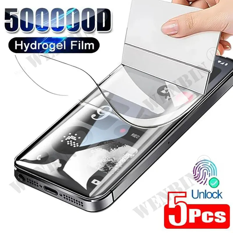 5Pcs Hydrogel Film For Nothing Phone 3a 2a Pro 1 Full Cover Screen Protector For Nothing CMF Phone 2 Pro 1