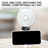 Handheld Mini Fan Wireless USB Rechargeable Portable Digital Display Phone Holder Fan 5 Speed Foldable Neck Hanging Small Fans