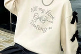 Girls' 2025 New Spring/Autumn Long Sleeve Bowknot Loose Fit Stylish Korean Style Mid-Big Kids Sweatshirt