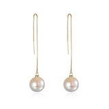 2022 New Trend Simulation Pearl Long Earrings Women's Flower Rhinestone Wedding Pendant Earrings Fashion Korean Jewelry Earrings