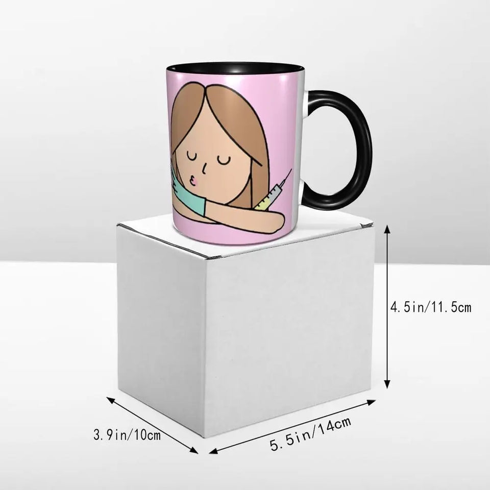 Pink Doctor Nurse Coffee Mugs DIY Customized Enfermera En Apuros Ceramic Milk Tea Mug Cup