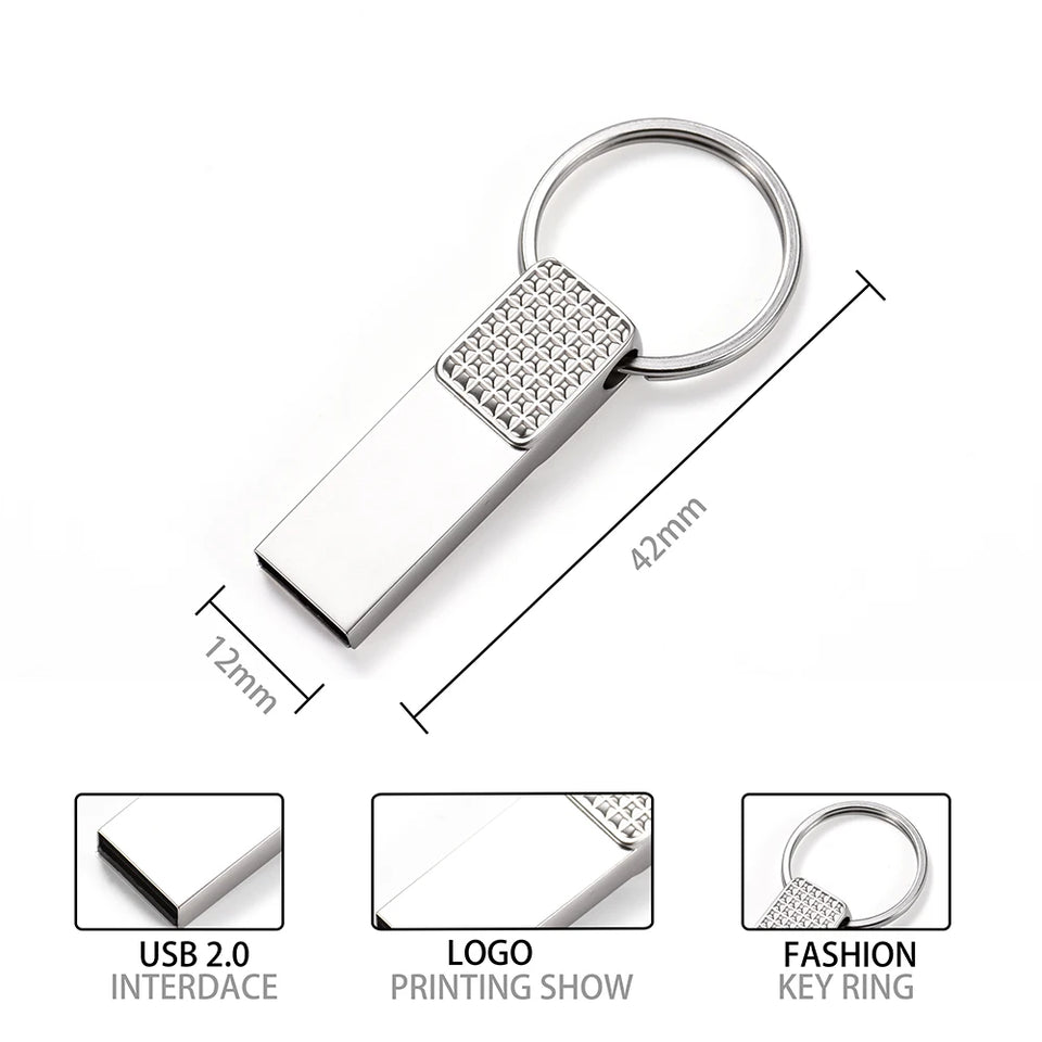 USB Flash Drive Fashion Memory Stick 128GB 64GB 32GB Light Pen Drive 16GB Metal USB Stick 512M Mini External Storage 256MB 128MB