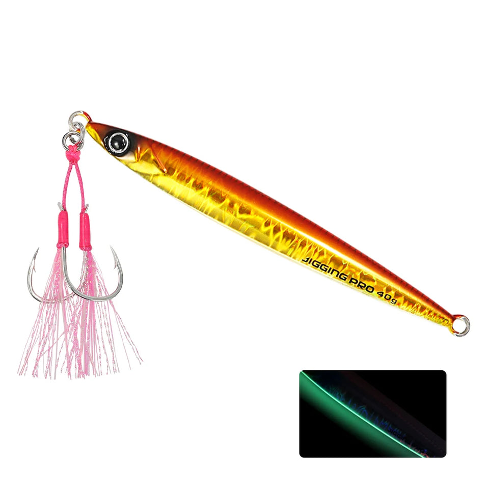 JIGGING PRO Slide Stick Metal Jig 40g 60g Shore Jigging Lure Long Casting Fast Sinking Fall Jigs For Sea Bass Mackerel Kingfish