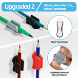 Wall Mounted Pen Holder, Desk Organizer with Clipboard | Adhesive Holder for Pens, Markers, Pencils, Stylus Pens | Office Supplies
