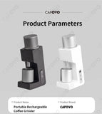 CAFOVO FR-005mini Electric Coffee Grinder 160RPM 304 Steel 38mm Conical Burrs Portable Outdoor Rechargeable Coffee Mill