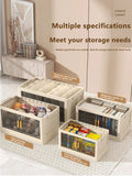 Collapsible Sturdy Storage Cabinet with Drawers and Wheels - Roomy Multi-purpose PP Organizer - Durable Storage Shelf