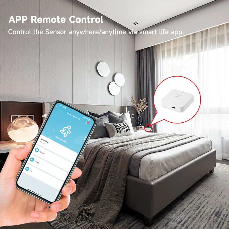 Tuya Wifi Presence Sensor 24Ghz Tuya zigbee motion sensor ZigBee Devices Presence Detector APP Smart Home Security Protector