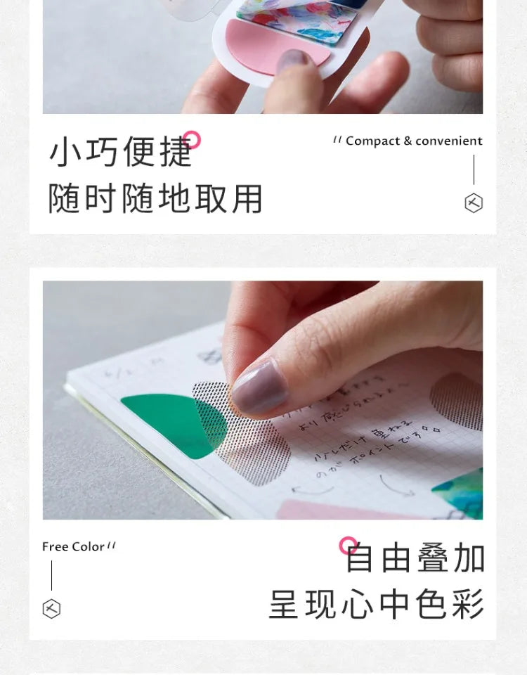 Japan Kingjim COFFRET Beauty Collection Label Sticker Colorful Translucent Creative Pattern Advanced Decoration Collage Bookmark