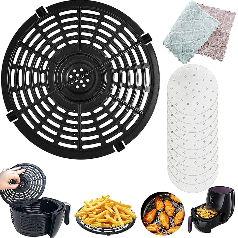 Air Fryer Accessories Non-Stick Steamer Pad Baking Inner Cooking Mat Pizza Plate Grill Steaming Racks