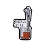100% PURE COFFEE Enamel Pins Hourglass Coffee Lover Metal Brooches Fashion Lapel Badge Backpack Clothes Jewelry Gift for Friends