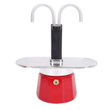 100ml Stovetop Coffee Maker Aluminum Alloy Double Head Coffee Pot for Home Kitchen Outdoor Travel Camping