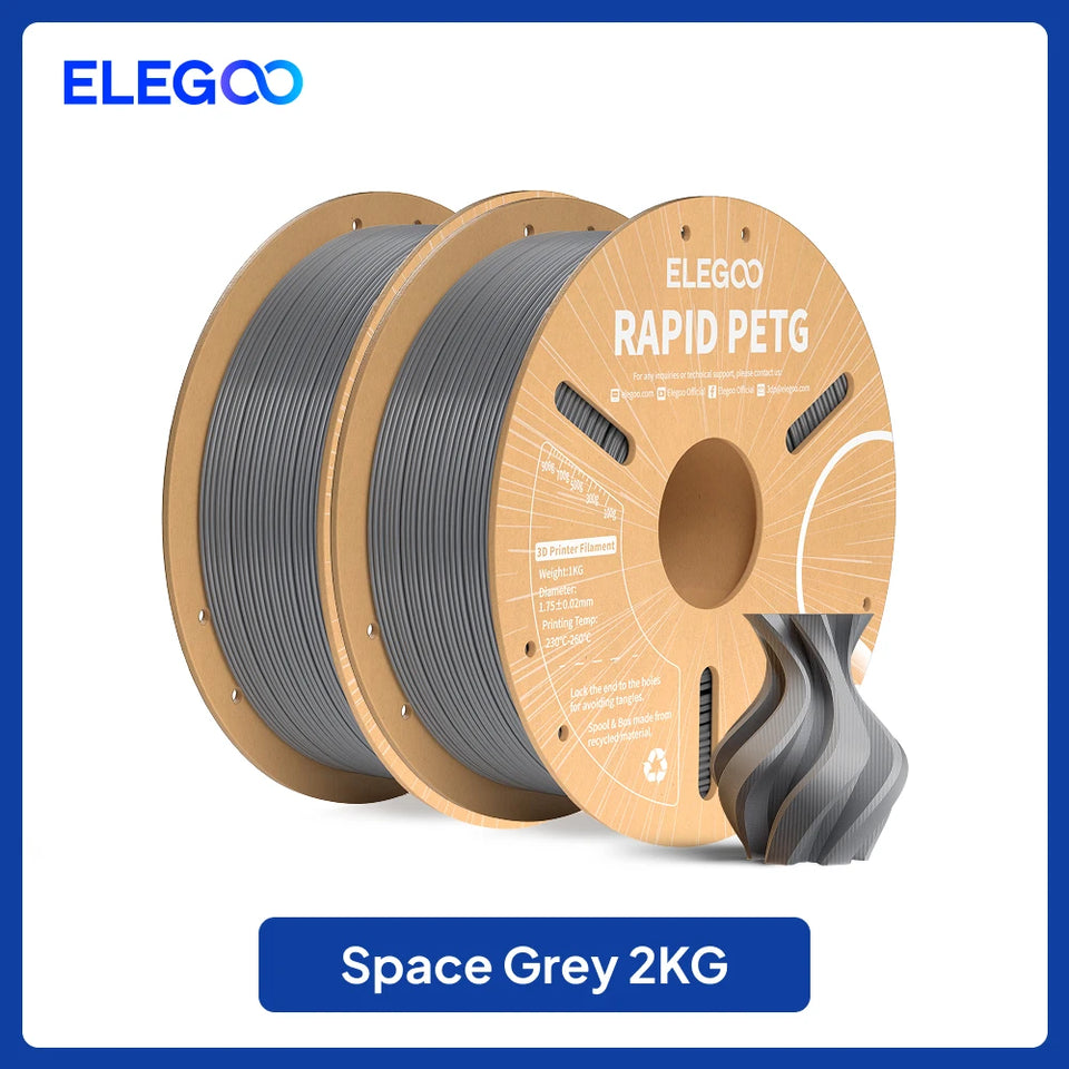 ELEGOO Rapid PETG Filament 1.75mm 1KG,High Speed 30-600mm/s 3D Printer Filament 1kg Fits for Most FDM 3D Printers