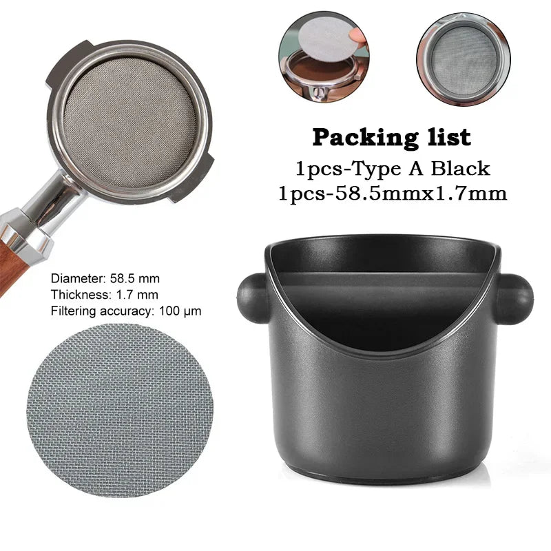 Coffee Knock Box, Shock-Absorbent Espresso Knock Box for Barista Coffee Grind, Anti-slip Espresso Dump Bin Grind Waste Bin