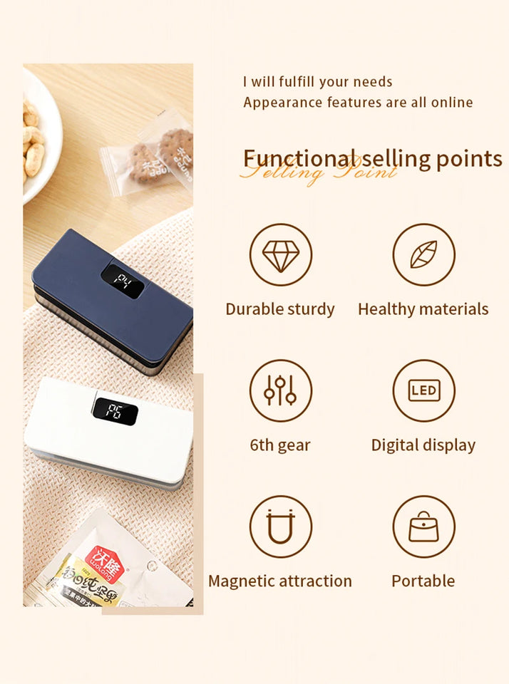 Plastic Bags Sealer Mini Sealing Machine Portable Handheld Mini Heat Bag Sealer USB Rechargeable Food Packaging Sealing Machine