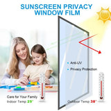 One Way Mirror Insulation Window Film PET Self-adhesive Reflective Solar Film Privacy Window Tint for Home Silver Glass Sticker