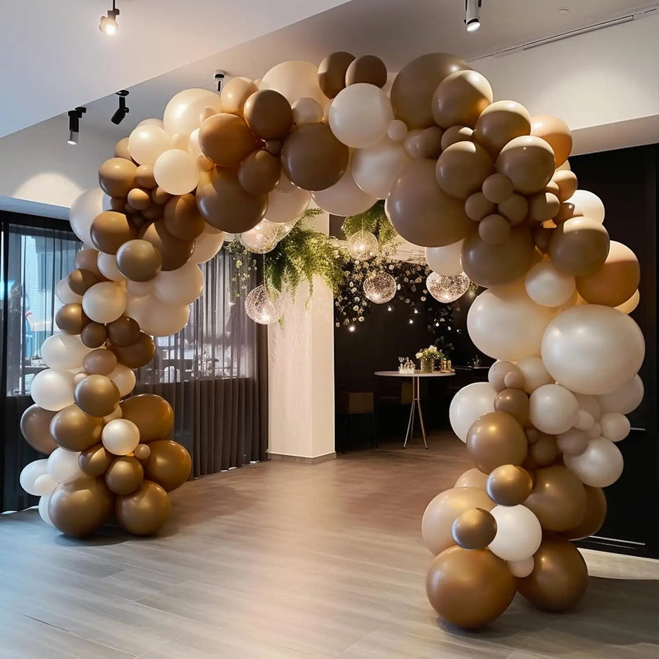 100Pcs Dark Brown Balloons Kit 5/10/12/18" Khaki Coffee Latex Balloon Garland Birthday Baby Shower Wedding Party Decoration